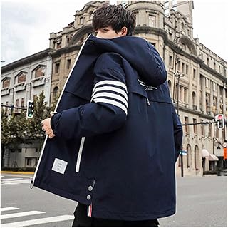 lxwi Chaqueta ultraligera cálida y resistente al viento para hombre nueva chaqueta de otoño invierno de manga larga con capucha ropa de estilo coreano para mantener la ropa caliente (color: azul