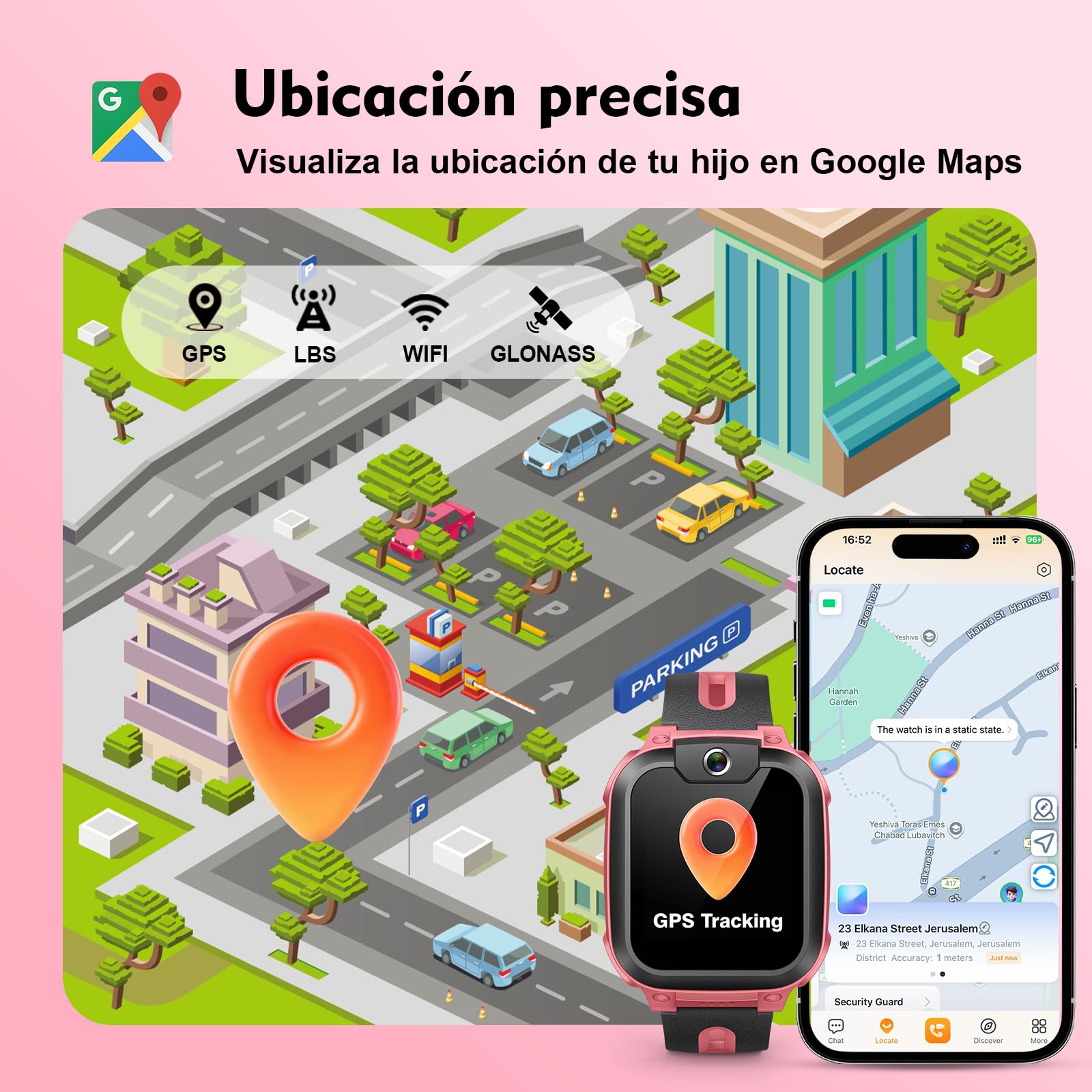 imoo Z1 Reloj Inteligente Niño con GPS y Llamadas 4G, Smartwatch Infantil con Teléfono y Videollamada HD, Localizador GPS en Tiempo Real, SOS, Modo Clase, IPX8 Resistente al Agua para Niñas y Niños