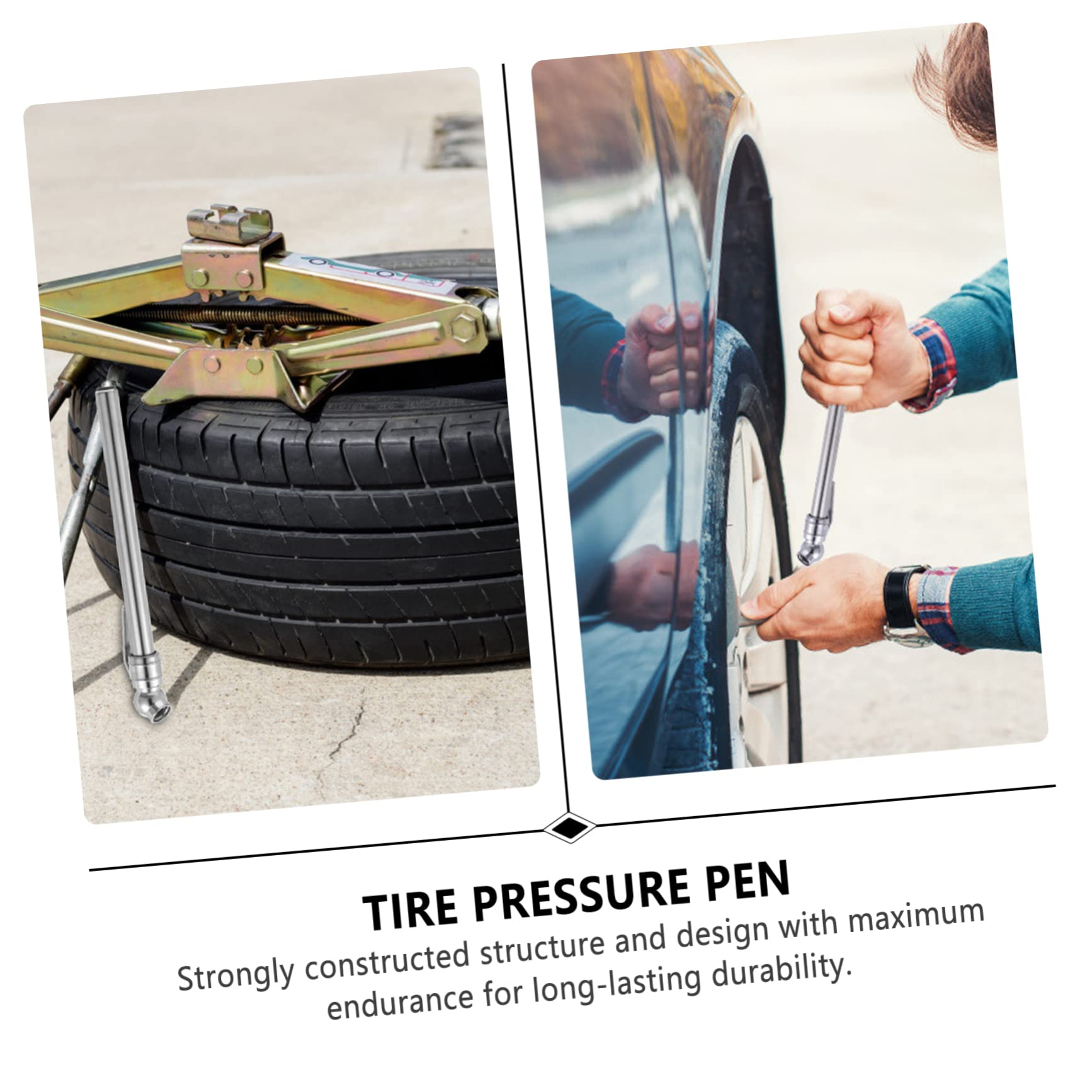 STOBAZA Auto Car Tire Pressure Digital Gauge Tire Pressure Pencil No Required Steel Tip Compact Design Easy to Carry