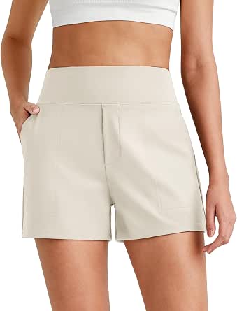 G4Free ShiftReady 3" Dress Shorts for Women High Waisted Comfy Shorts with Pockets