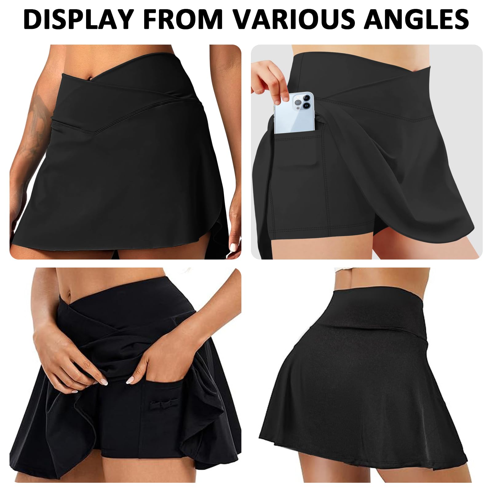 Falda Plisada Deportiva para Mujer, Skorts de Golf con Bolsillo, Minifalda para Correr y Gimnasio