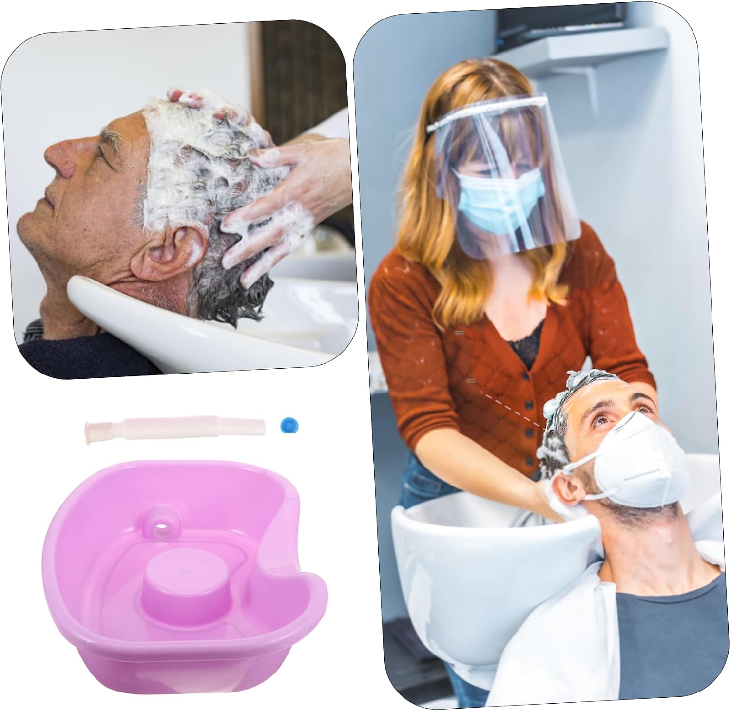 Purple Plastic Shampoo Basin for Bedridden Hair Washing Tray