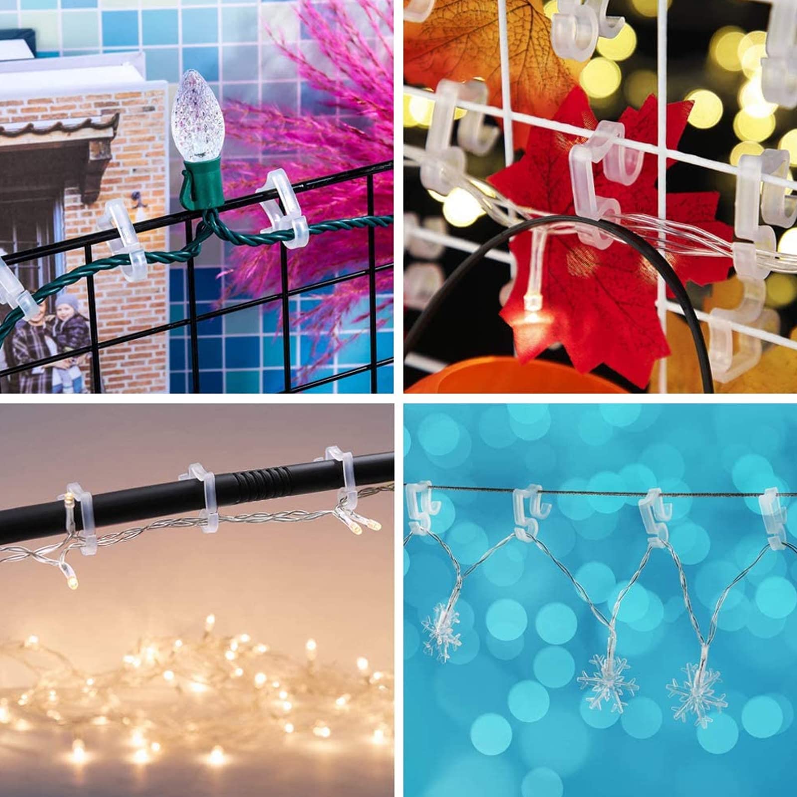 Weihnachtslicht-Clips, Vernickelt, 120 Stück - Dachrinnenhaken Für Lichterketten, Wetterfest