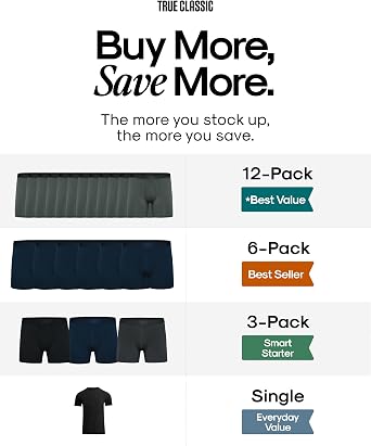 True Classic Mens Underwear Mens Boxer Briefs Pack, 6 Boxer Brief & 4 Trunk Novelty Underwear for Men, Micromodal