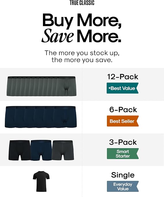 True Classic Mens Underwear Mens Boxer Briefs Pack, 6 Boxer Brief & 4 Trunk Novelty Underwear for Men, Micromodal