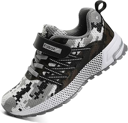KUBUA Kids Sneakers Lightweight Boys Girls Tennis Shoes | Breathable, Comfortable, Non Slip, Easy to Put On, Running, Walking, Gym, School, Daily Play, Toddler