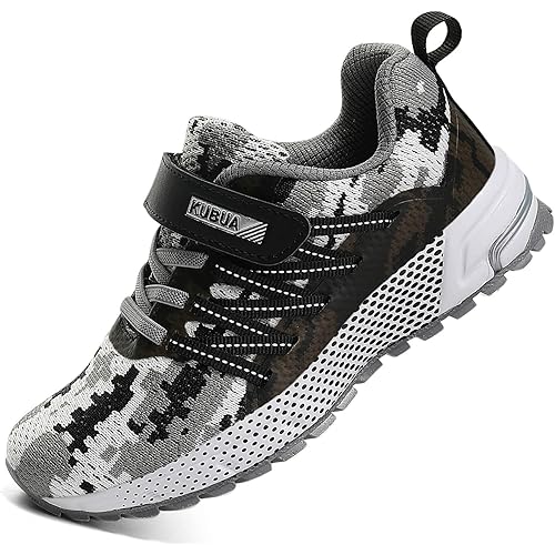 KUBUA Kids Sneakers for Boys Girls Running Tennis Shoes Lightweight Breathable Sport Athletic