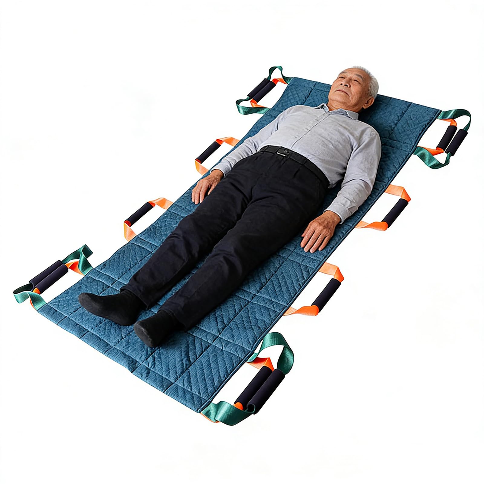 Almohadilla de cama de transferencia de pacientes con 12 asas, sábana deslizante para cama de hospital, tabla de reposicionamiento para cuidadores