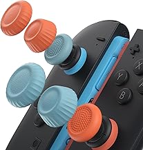 PSS Thumb Grips Compatible with Nintendo Switch 2 Upgraded Anti-Slip, Thumb Grip Caps, Ergonomic Design, Enhanced Gaming Grip, Comfortable & Durable, Joycon Stick Cover - Blue and Orange, 3Pairs(6pcs)