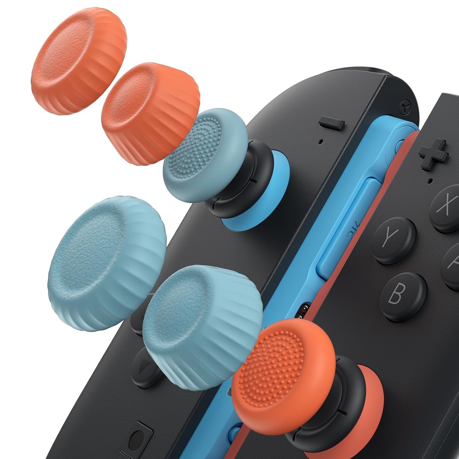 PSS Thumb Grips Compatible with Nintendo Switch 2 Upgraded Anti-Slip, Thumb Grip Caps, Ergonomic Design, Enhanced Gaming Grip, Comfortable & Durable, Joycon Stick Cover - Blue and Orange, 3Pairs(6pcs)-picture-53