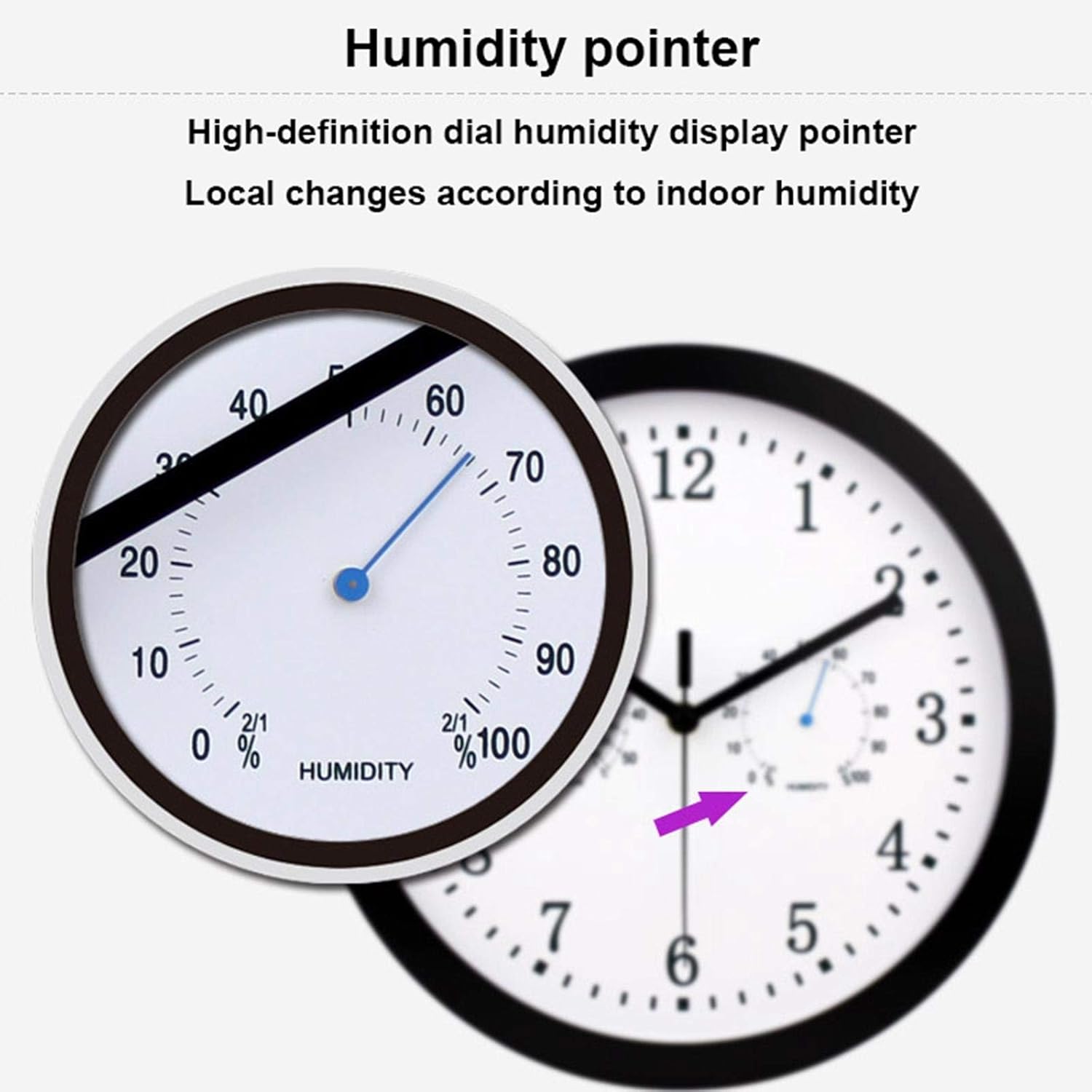 Garden Clocks Outdoor Waterproof, 12 Inch with Thermometer and Hygrometer Outdoor Clocks for The Garden Wall Mounted Metal Frame Copper Sleeve Pointer Outside Clock Indoor Outdoor