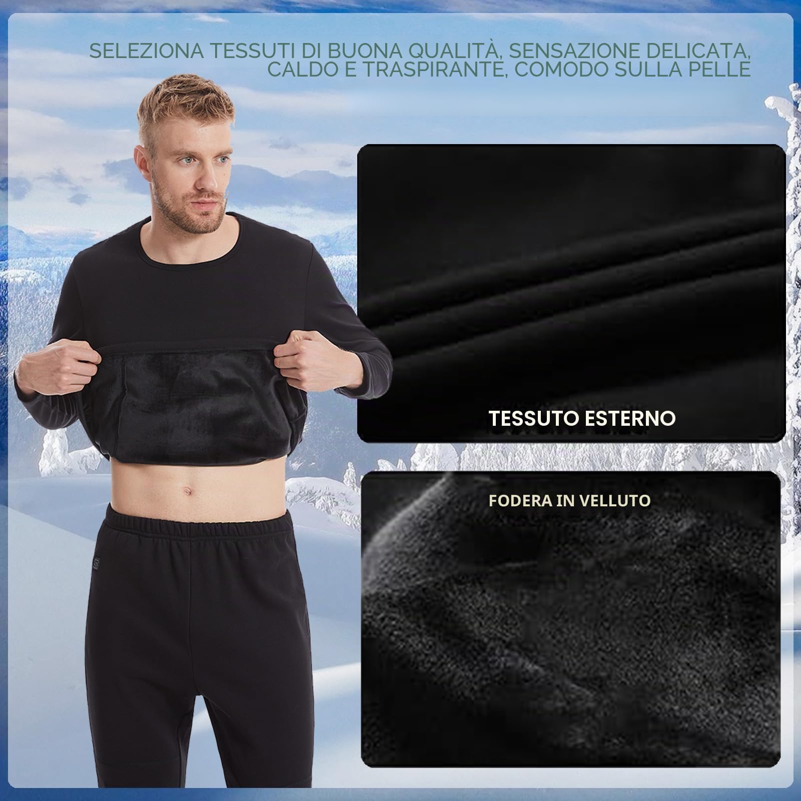 Pantaloni Riscaldati per Esterni con 3 modalità di Livello Biancheria Intima Termica Riscaldata Leggings Riscaldanti Elettrici A 12 Zone per Uomo E Donna