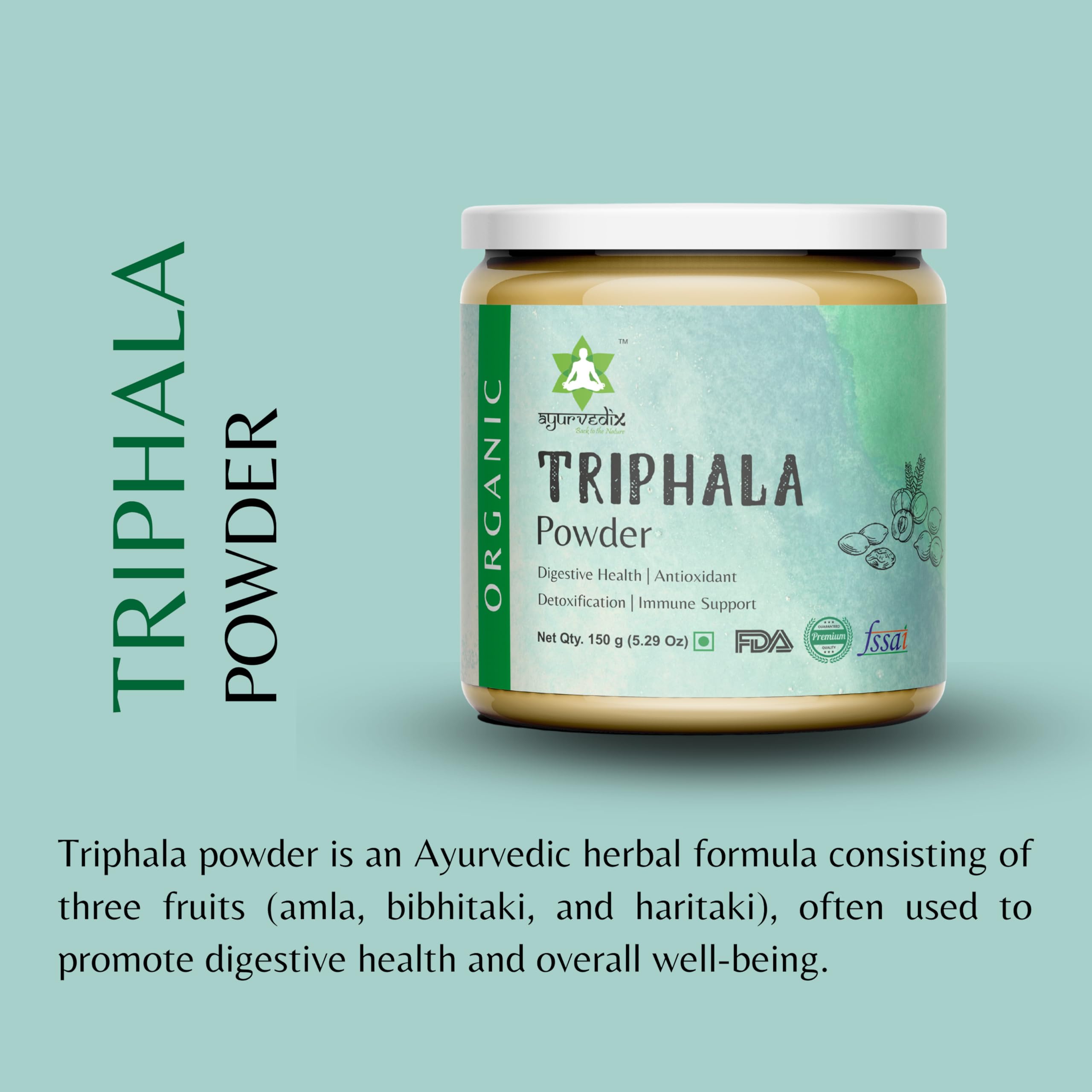 Ayurvedix Triphala Powder | All-in-one Digestive Care Solution | Long term constipation, digestive problem relief supplement | Improves Gut Health- 450g 2