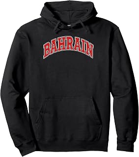 Bahrain College Style Red Throwback Souvenir Pullover Hoodie