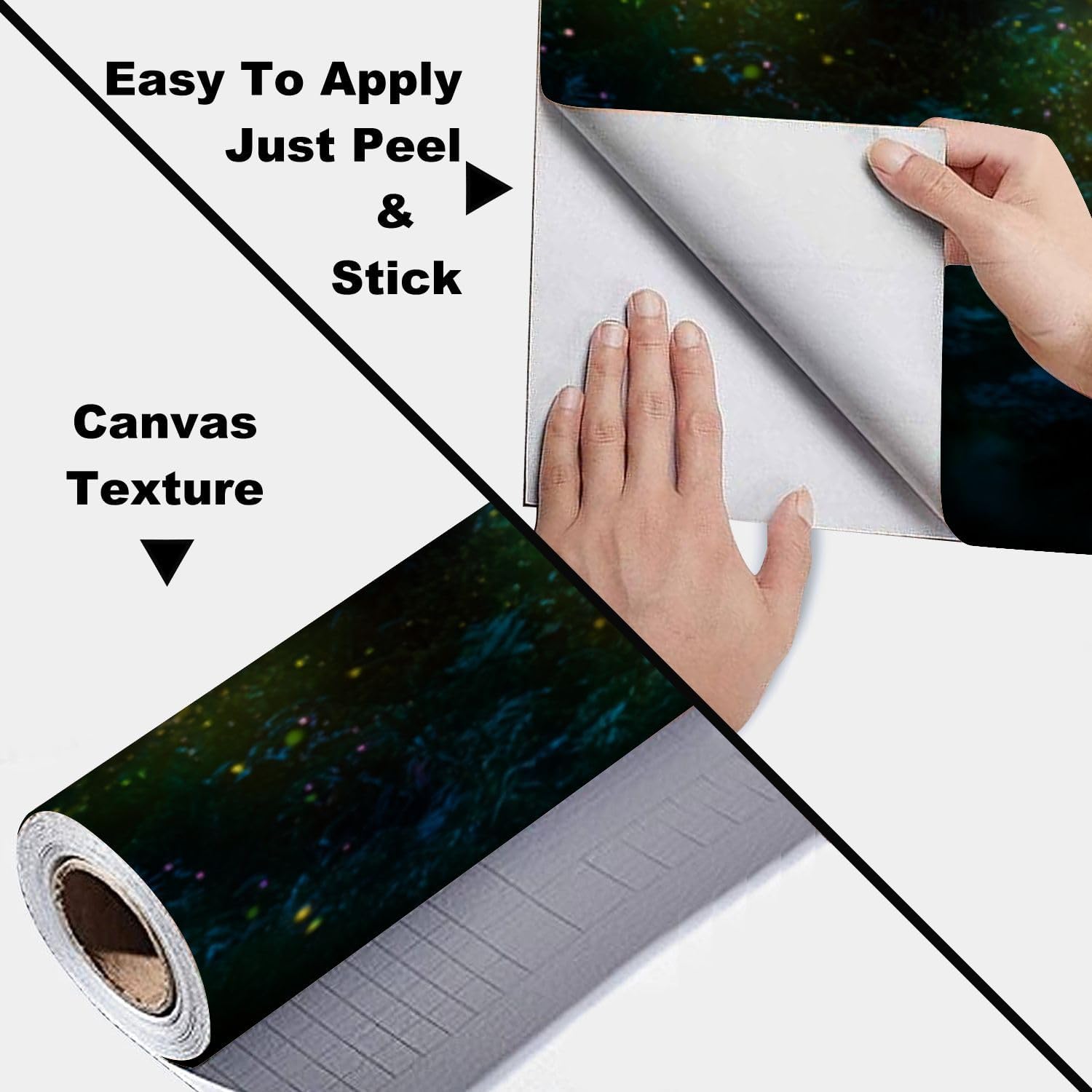 69"x98" Magic Forest Wall Mural Peel and Stick Wallpaper Forest Sparkling Lights Dreamy Atmosphere Wall Decor Self Adhesive Removable Wall Stickers for Bedroom Living Room