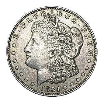 USA 1921 Morgan Dollar Coin 90% Silver - $1 Last Year - United States Mint Circulated Condition