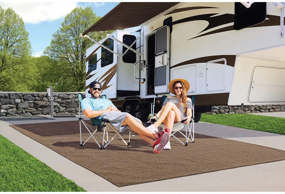 Prest-O-Fit Surfacemate Patio Rug, 6 X 9, Brown Tan