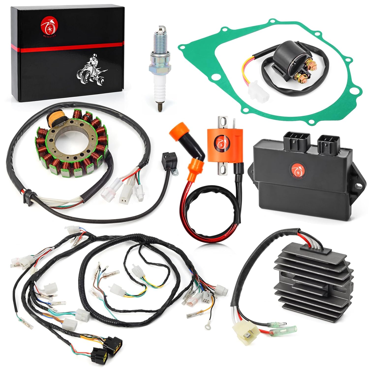 348cc 3HN-85510-10-00 Wiring Wire Harness CDI Coil Stator Regulator Relay Gasket Kit Compatible with Yamaha Warrior 350 YFM350 1997-2001 3GD-82590-40-00