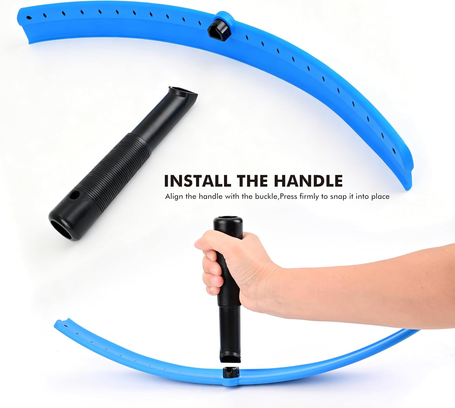 FOSHIO Window Squeegee with 18-Inch Large TPU Blade, All-Purpose Shower Squeegee for Glass Doors, Car Windows, Windshield, PPF Installation, Streak-Free Tile Wall Glass Cleaner Tool