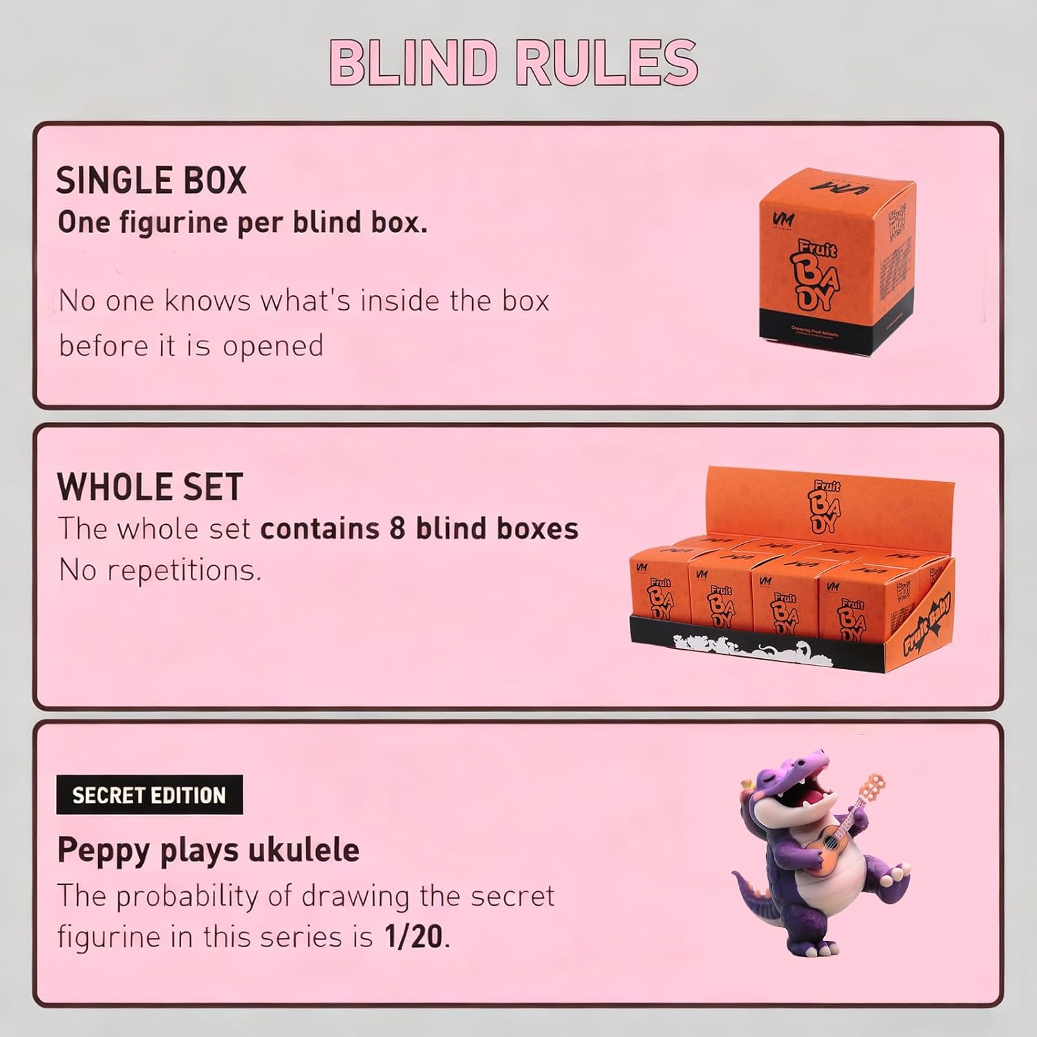 M.A.K Fantasy Fruit Zoo Fruit Fairy Series Blind Box Figures Random Design Adorable Animals Miniature Model for Home Decor Collectible Car Dashboard Decoration (Single Box)