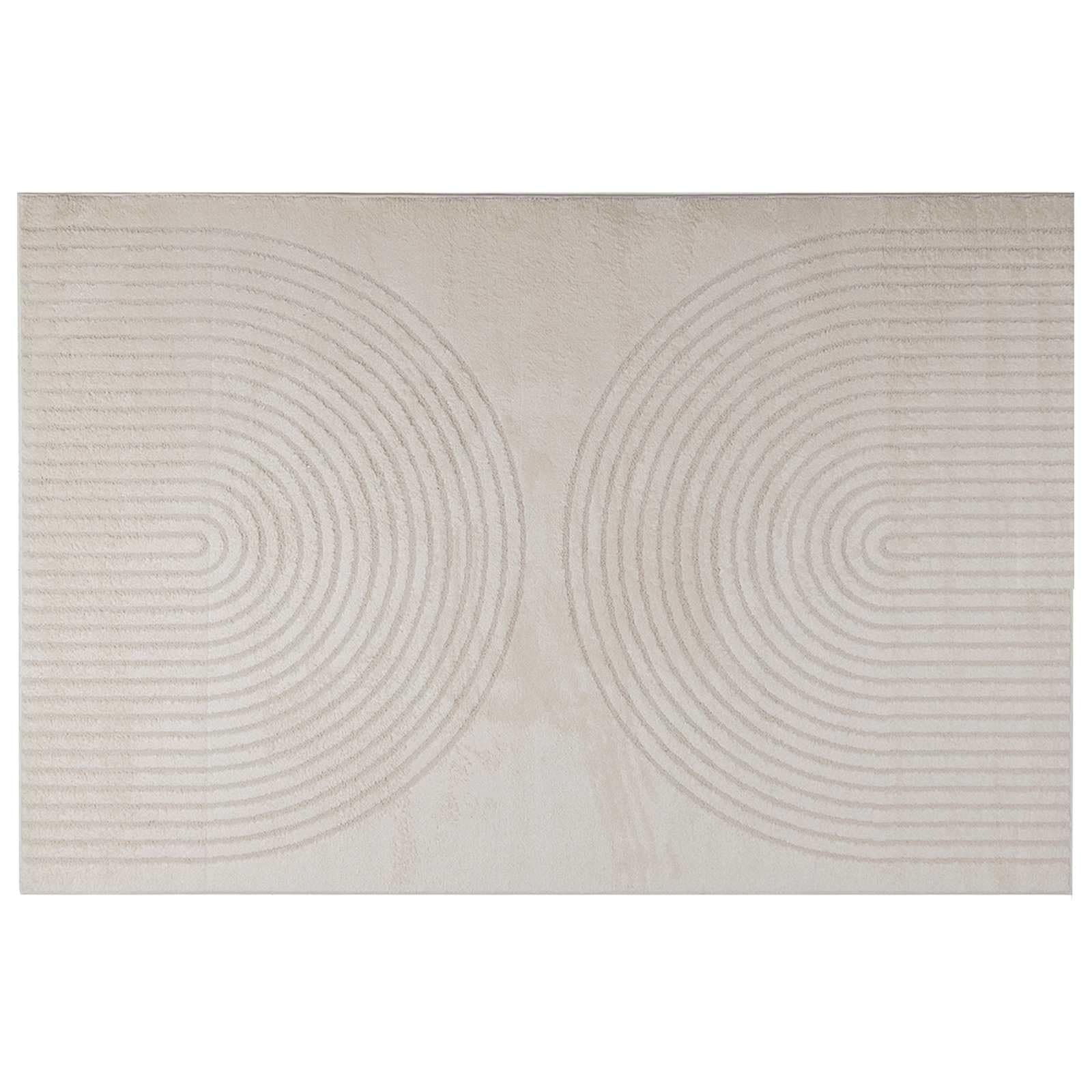 Tapis de salon Galati crème 280 x 200 cm grand tapis polyester