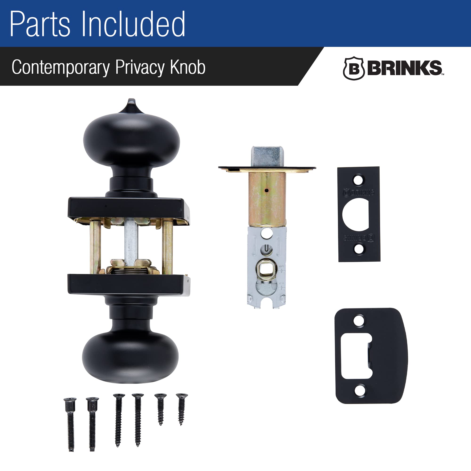 BRINKS Matte Black Passage Knob - Modern Door Handle -21