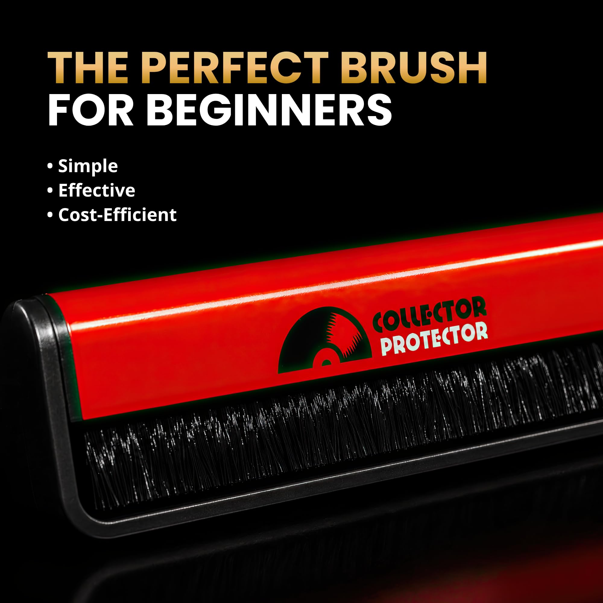 Vinyl Record Cleaner and Anti Static Carbon Fiber Record Brush by Collector Protector. A Must Have Accessory For Your Treasured Collection
