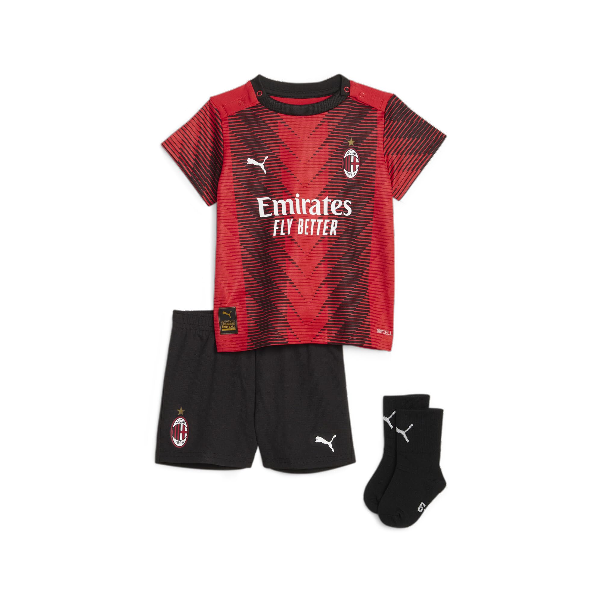 '23-'24 Ac Milan Home Baby Kit Toddler's Polyester Made By: Puma Unisex Toddler Red 4-6 Mo