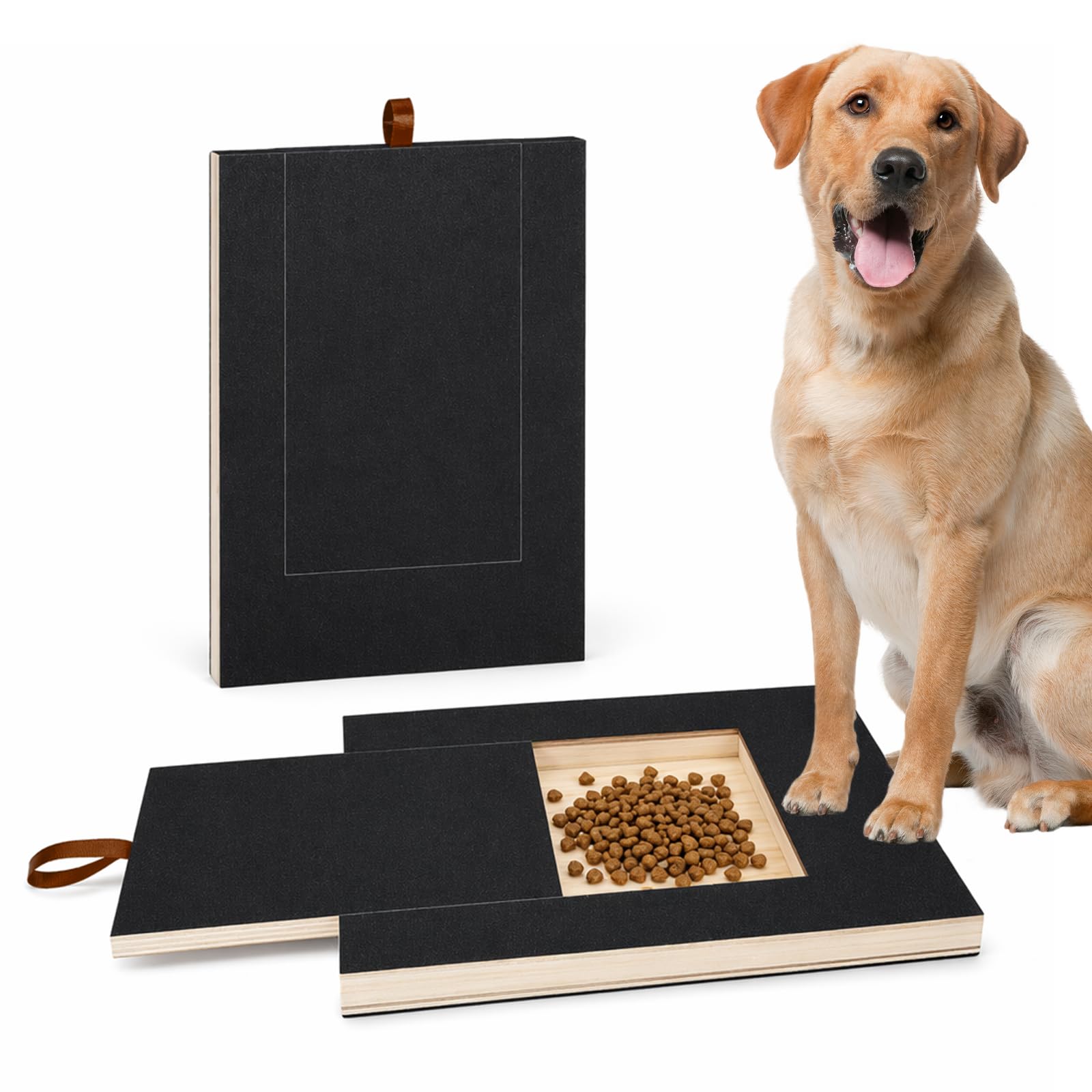 Merzio Dog Scratch Board for Nails with Built-in Treat Box, Premium Wooden Dog Nail File Scratch Board, Stress-Free Dog Nail Grinders