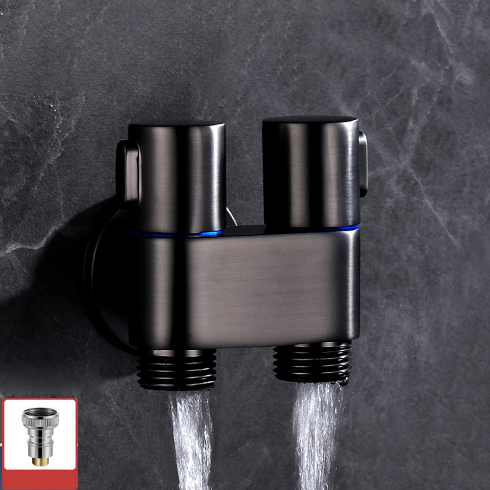 Valvola Angolare Doppio Controllo G1/2 - 1 Ingresso 2 Uscite, Per Lavatrice, WC, Bagno, Argento - Foto 11