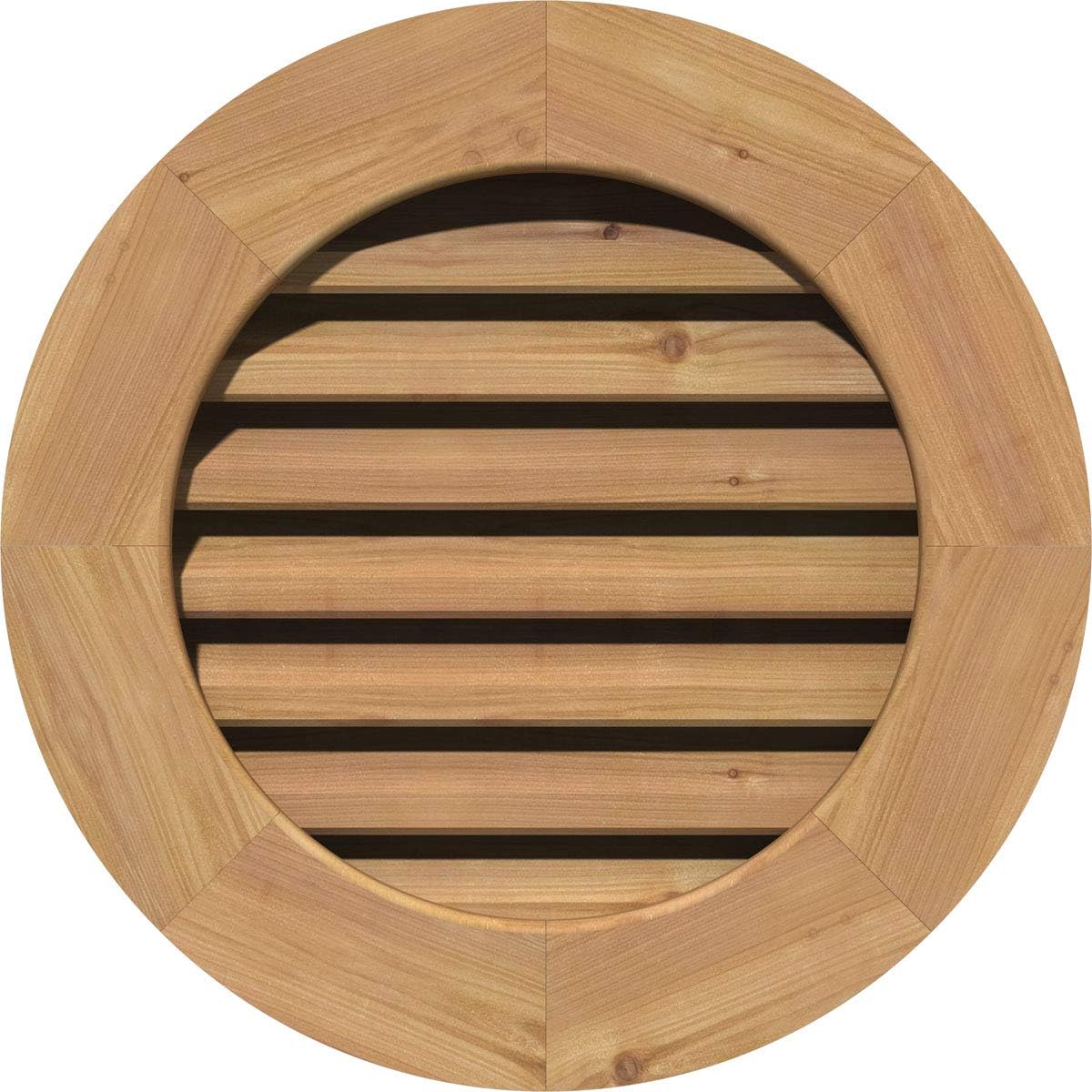 Ekena Millwork GVWRO16X1601SFUWR Round Gable Vent Gable Vent, 16"W x 16" (21"W x 21"H Frame Size), Western Red Cedar, Unfinished