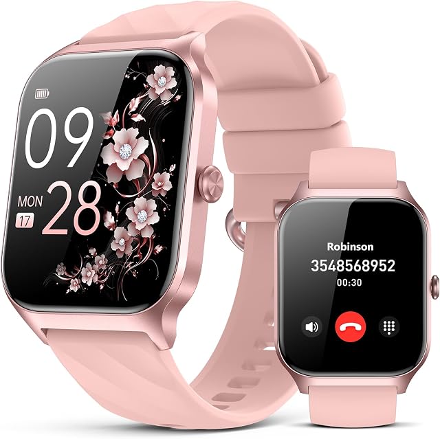 Smart Watch for Women Men - Answer/Make Call, Fitness Tracker Smartwatch for Android iPhone Compatible, Sleep Female Cycle, 120+ Sports Modes Step Counter (Classic, Pink, 1.83)