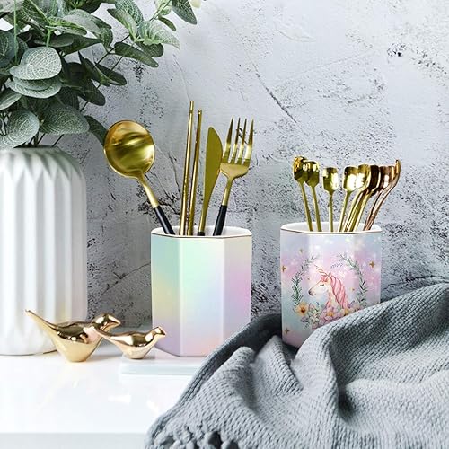 Vista 134 de WAVEYU - Portalápices bonito para escritorio, decoración de escritorio para niñas y mujeres Flor negra