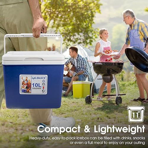 Miniatura 5 de Refrigerador portátil aislado de 11 cuartos de galón, a prueba de fugas, hielera dura con bolsa de hielo extra para barbacoa, camping, pincnic