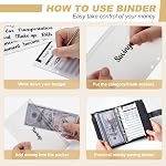 Bible budgétaire avec enveloppes en espèces - 28Pcs Organisateur d'argent pour la budgétisation - Marbre 6-Ring Binder d'économie d'argent (noir)
