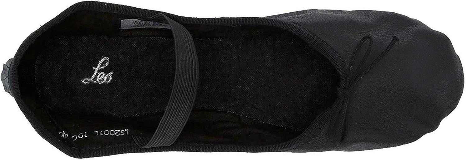 Leo Girl's Ballet Russe Athletic Shoe, Black, 10 B US Toddler