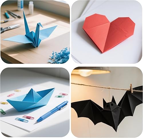 Miniatura 5 de Koogel 250 hojas de papel Oragami para niños, papel de manualidades de color de 6 x 6 pulgadas, papel cuadrado de doble cara, papel de fácil plegado