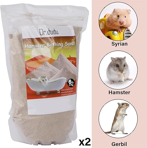 Miniatura 2 de DR.DUDU Arena de baño para hámster, 12 libras, libre de polvo, arena del desierto o arena para orinal para hámster, chinchillas, jerbos, ratones