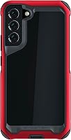 Vista 112 de Ghostek Atomic - Funda delgada para Galaxy Z Flip 4, parte trasera de aramida con parachoques de aluminio rojo, funda protectora de doble capa a