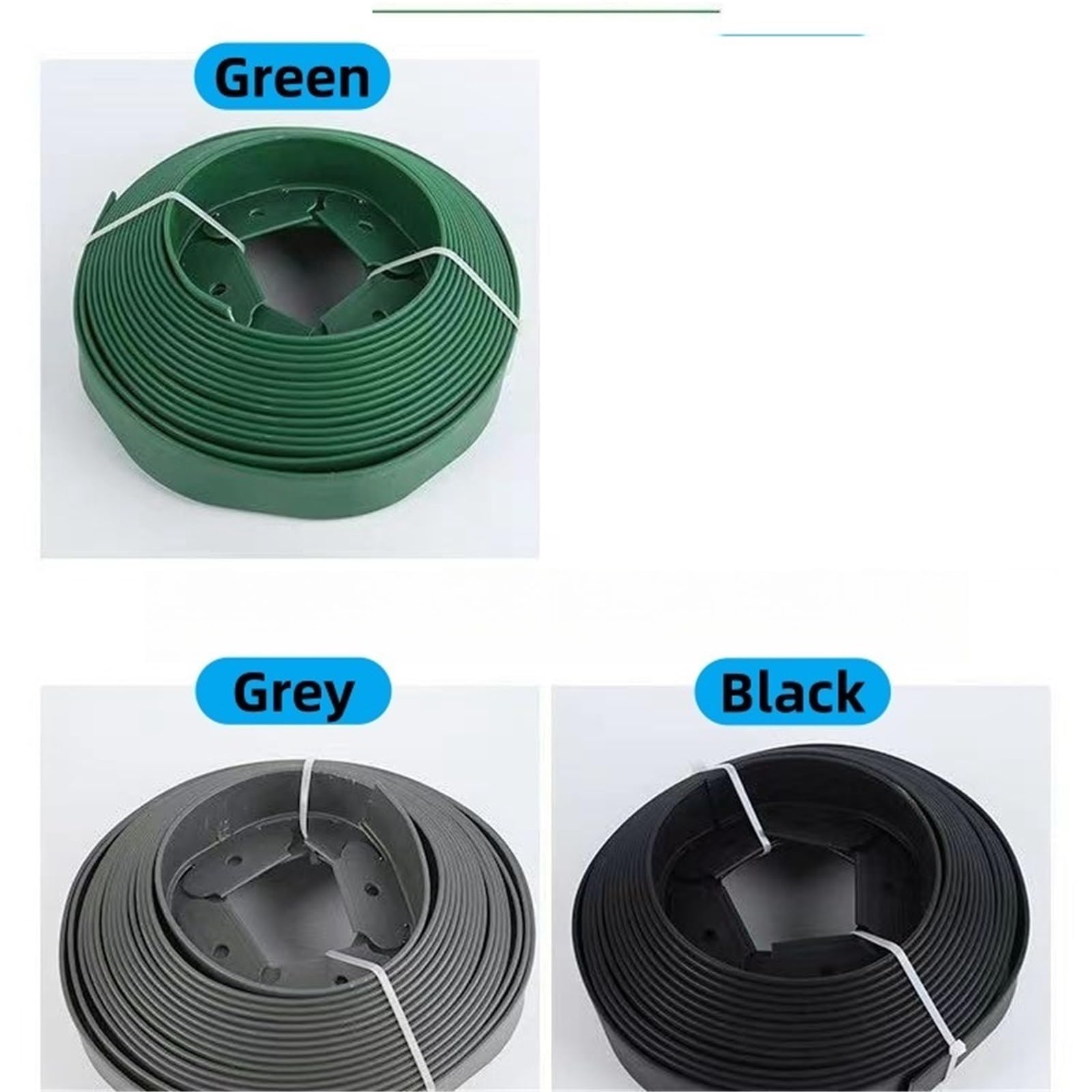 Bordura de Jardín de Plástico 5/10M Fixed Garden Barrier Lawn Plastic Edging Border Landscape Edge Kit with Anchoring Spikes(5cm x 5m Black)