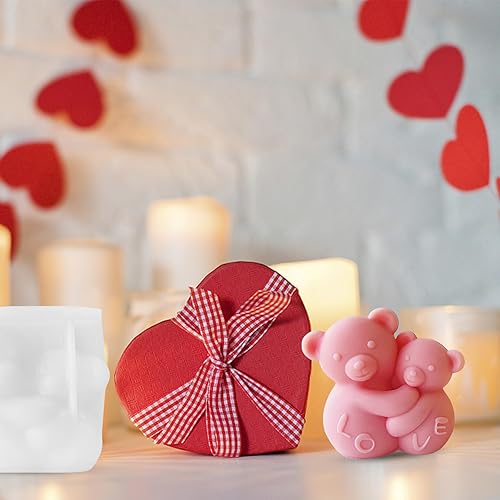 Vista 13 de Molde de vela para el día de San Valentín para hacer velas, molde de silicona 3D para fundición de resina, bricolaje yeso, arcilla polimérica