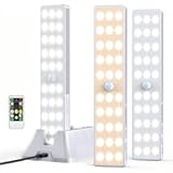 LED Closet Light with Charging Station, 60LEDs Rechargeable Motion Sensor Under Cabinet Lighting, Wireless Stick-Anywhere Night Safe Light Bar for Wardrobe,Kitchen