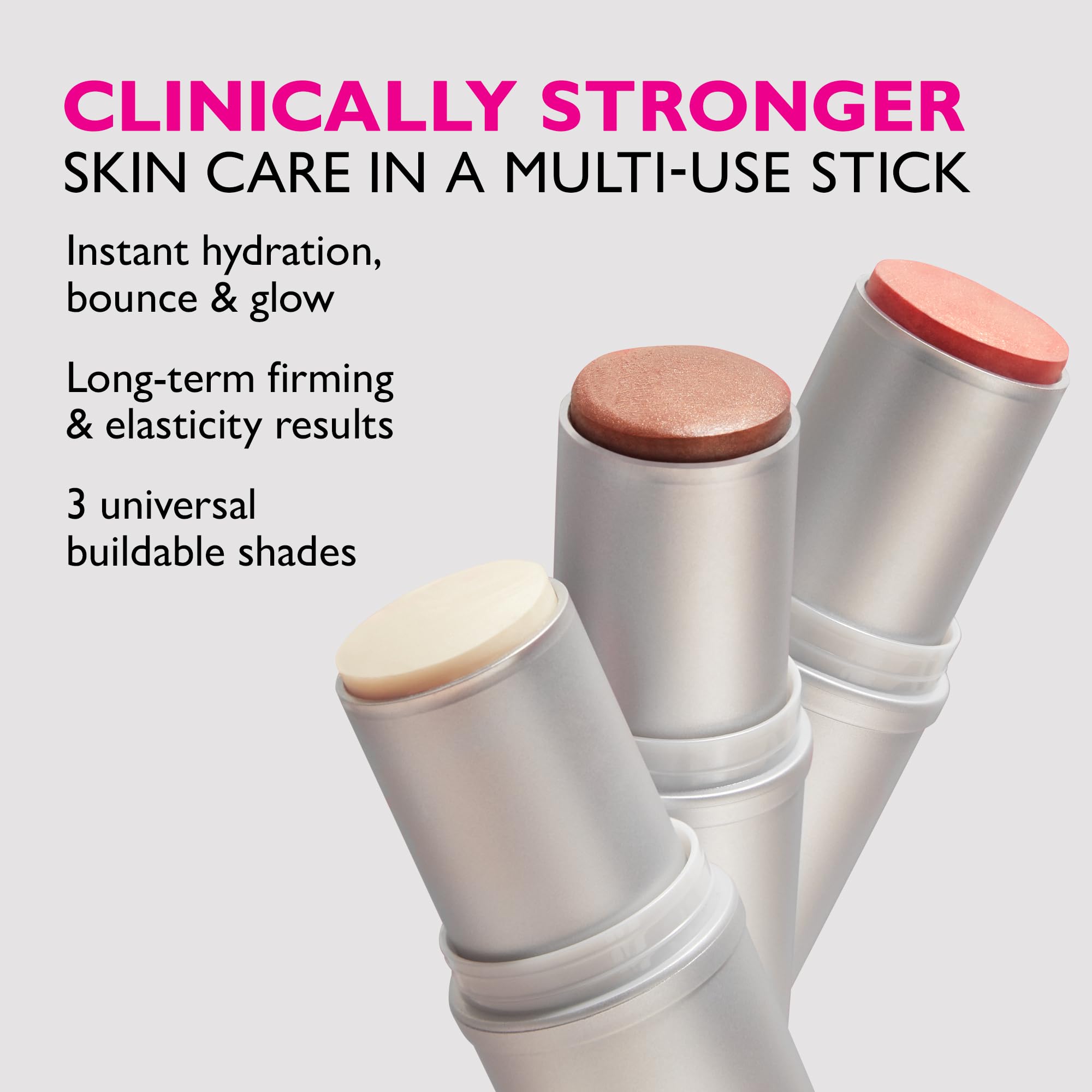 Peter Thomas Roth Instant FIRMx Collagen Bounce Stick Trio – Sheer Glow, Bronze Glow & Blush Glow – Lot de 3 baumes pour joues et lèvres – Hydratant, raffermissant et repulpant avec collagène et acide