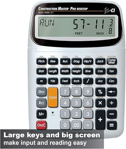 Vista 10 de Calculated Industries 4065 Construction Master Pro Advanced Construction Math Calculadora de fracciones de pies y pulgadas para contratistas