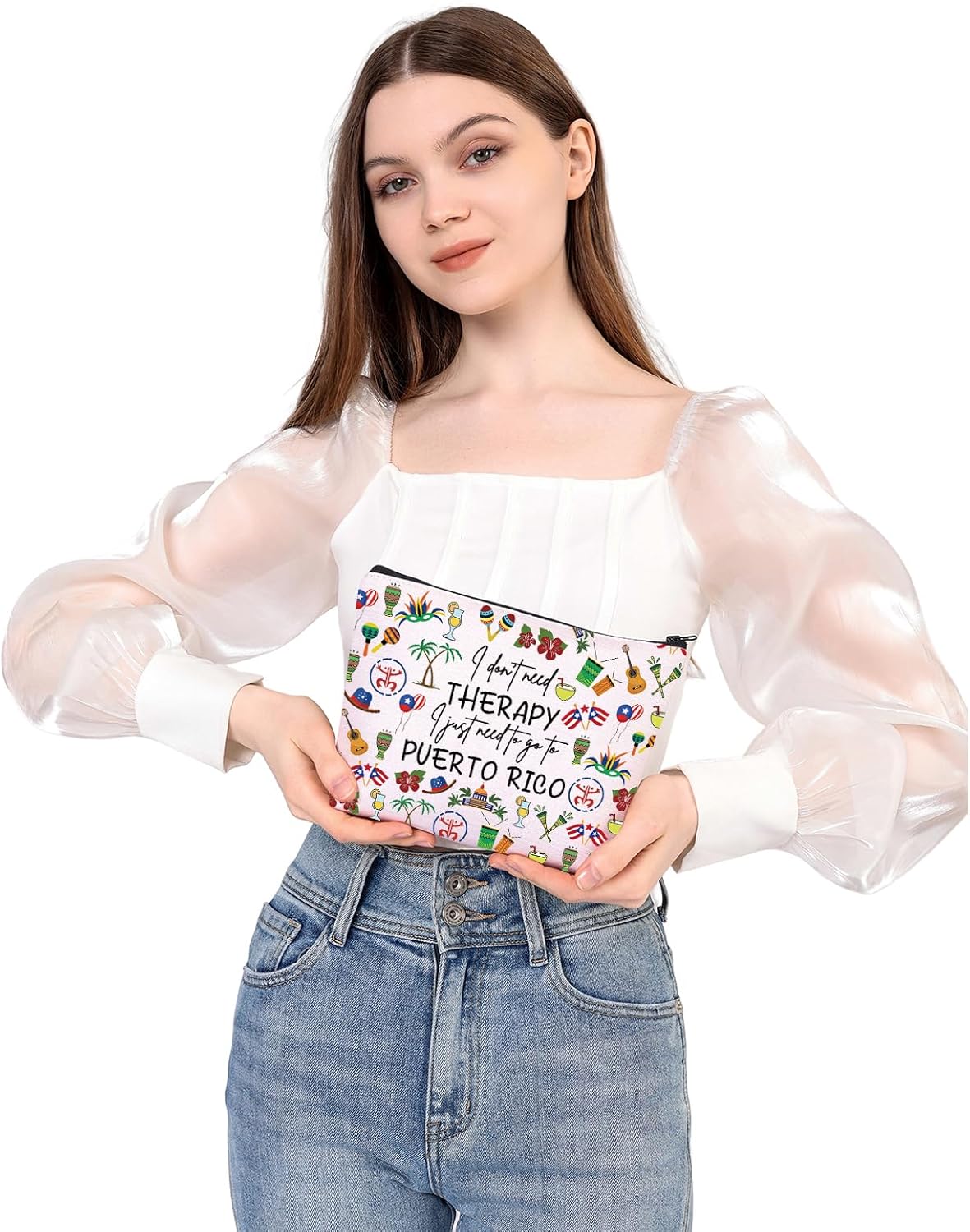 WSNANG Puerto Rico Vacation Gift Puerto Rico Travel Makeup Bag Puerto Rico Tourism Zipper Pouch Puerto Rico Lover Gift (puerto rico bag) - Image 6