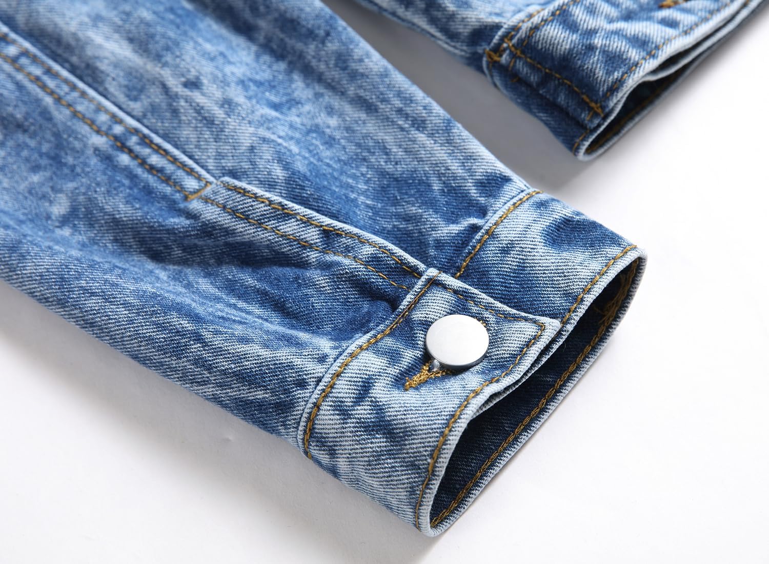 LZLER Men's Denim Jackets Distressed Destroyed Classic Vintage Slim Fit Ripped Fashion Trendy Trucker Jean Jackets - Image 6