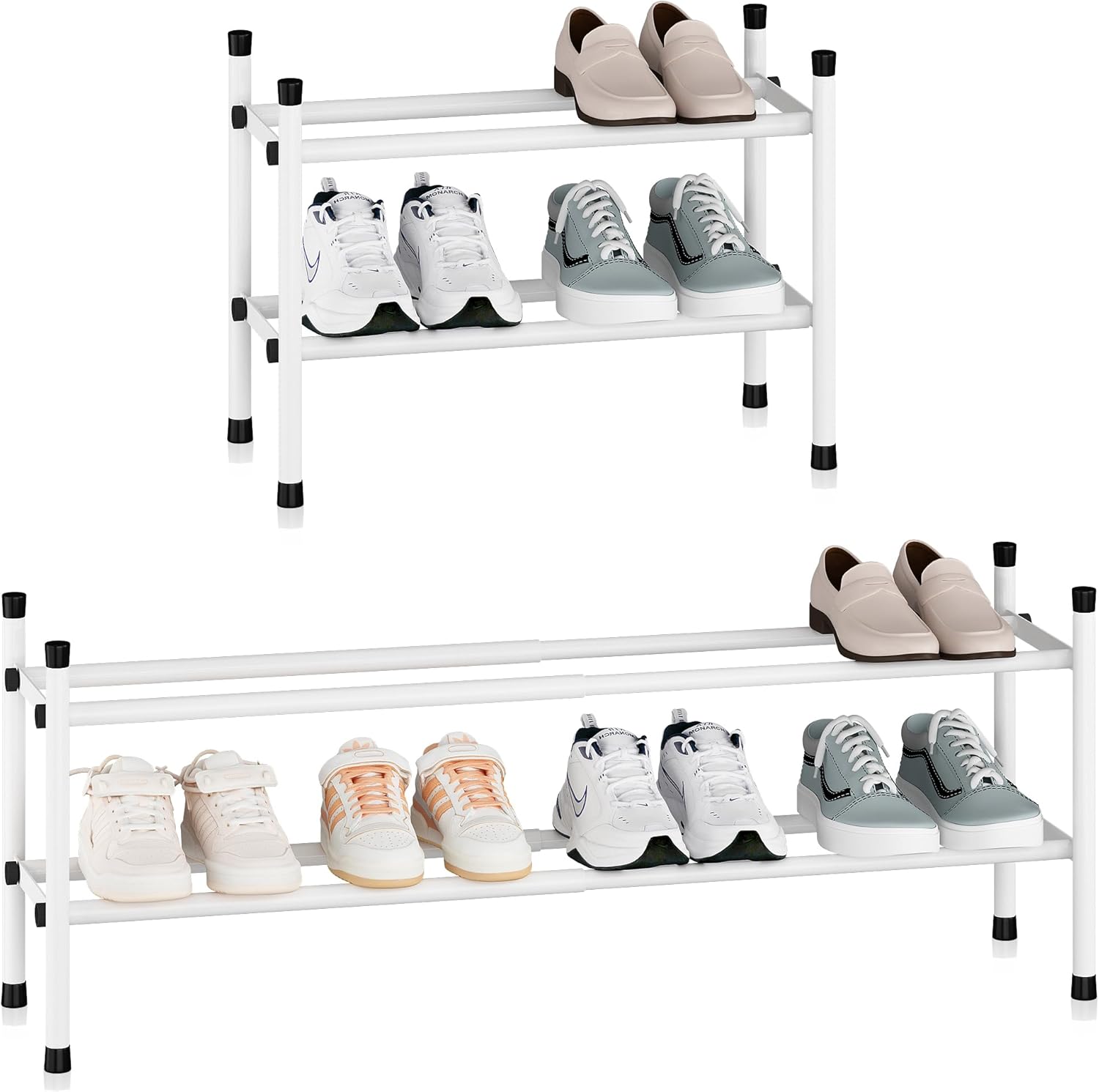 Amazon.com: STORAGE MANIAC Expandable Shoe Rack, 8 Pairs Stackable ...