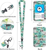 Vista 100 de Giancomics Black ID Badge Holder with Lanyard, Lanyards for ID Badges with Badge Reel Retractable Heavy Duty, Lanyard with ID Holder Keychain Clip