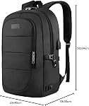 Travel Laptop Backpack, 17.3 inch Anti Theft Business Laptop Backpack with USB Charging Port and Headphone Interface, Computer Backpack for College School Student Work Men & Women