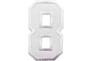 3 INCH White Number 8 Patches Appliques Fabric Decorating for Hat Cap...